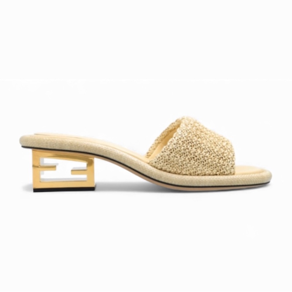 FENDI RAFFIA MULES